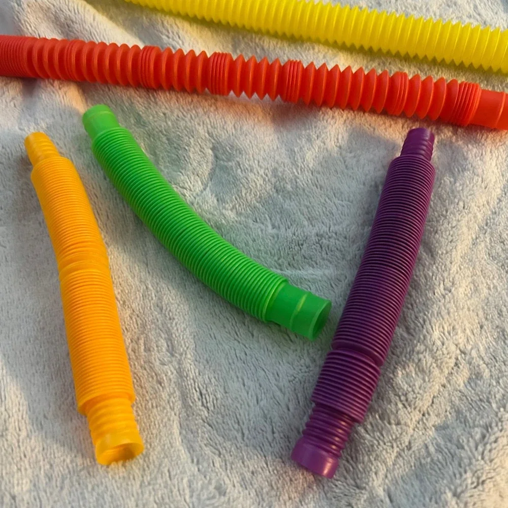5pc Pop Tube Sensory Fidget Toys Set Colorful Stretch Bendable Tactile Tubes‎
